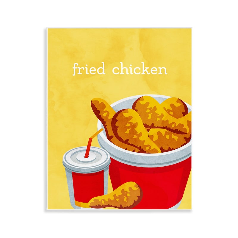 Stupell Chicken Bucket Takeout Wall Plaque Art Design By Kim Allen - 11 x 14
