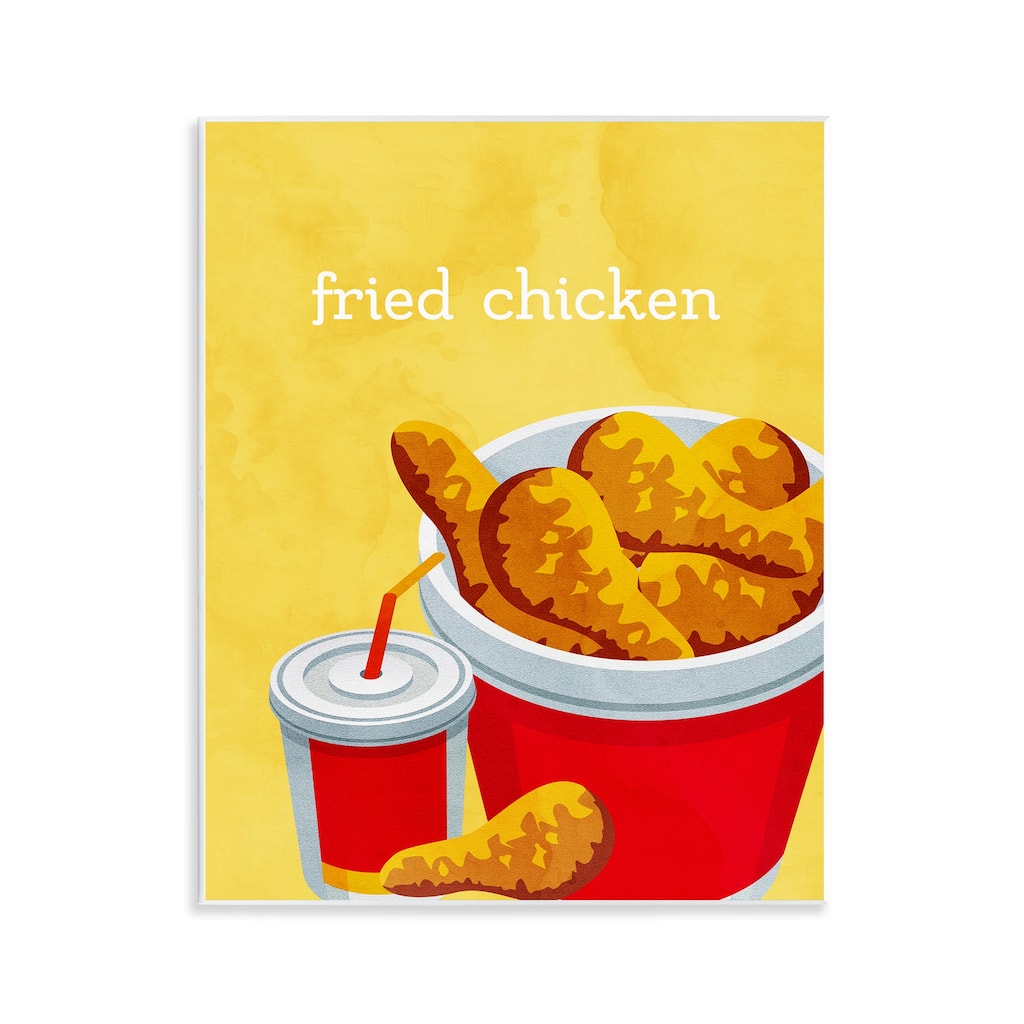 Stupell Chicken Bucket Takeout Wall Plaque Art Design By Kim Allen