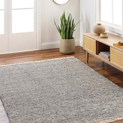 Hand-Woven Luther Solid Viscose Area Rug
