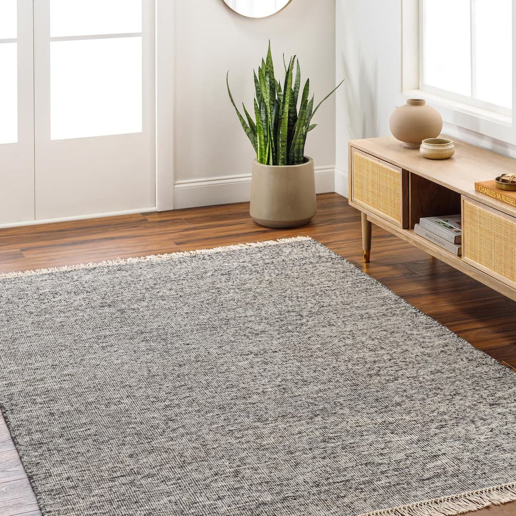 Hand-Woven Luther Solid Viscose Area Rug