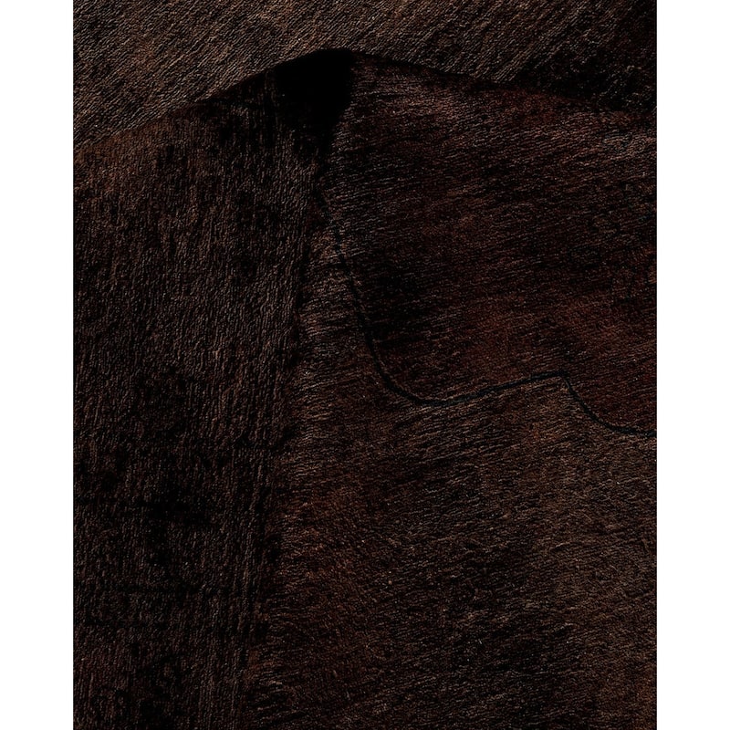 Overton Hand Knotted Wool Vintage Inspired Modern Contemporary Overdyed Black Area Rug - 8' 1" x 9' 8"