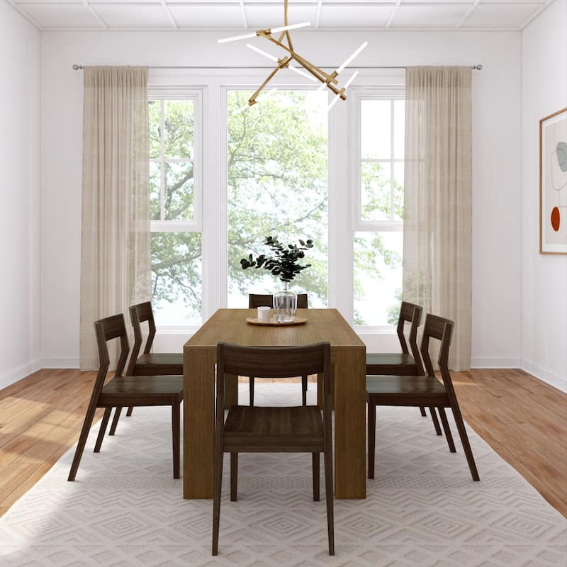 Plank and Beam 72" Modern Solid Wood Dining Table and Chairs Set