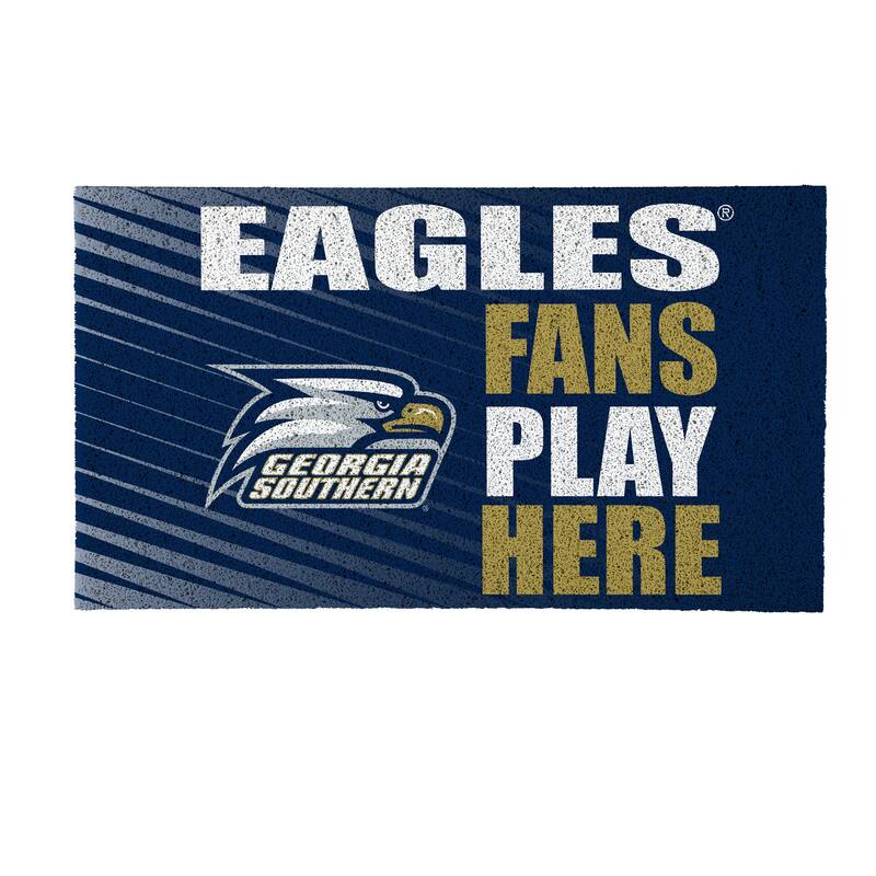 28 in. x 16 in. Georgia Southern University "Fans Play Here" PVC Door Mat