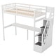 preview thumbnail 8 of 11, Twin Size Loft Bed with Storage Staircase and Built-in Desk, White - Space-Saving Design with Functional Storage