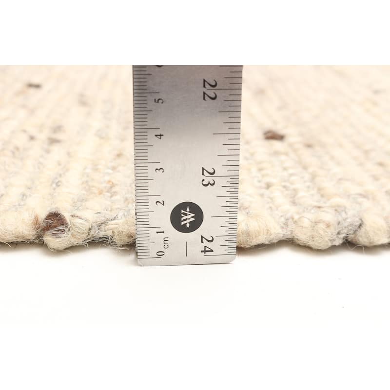 ECARPETGALLERY Braid weave Sienna Tan Wool Rug - 5'0 x 7'10