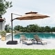 preview thumbnail 38 of 46, Crestlive Products Luxury 11.5 Ft Patio Cantilever Umbrella with Round Double Top