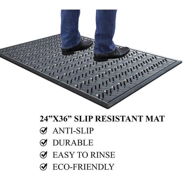 Shop A1hc Arrow Design Natural Rubber 24 In X 36 In Tapered Edge Scraper Floor Doormat With Drainage Holes Overstock 18113914