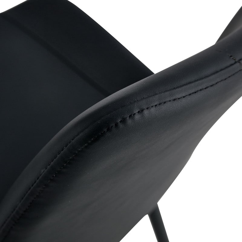 Modern/Contemporary Faux Leather Dining Chairs Set of 6 with Black Metal Legs