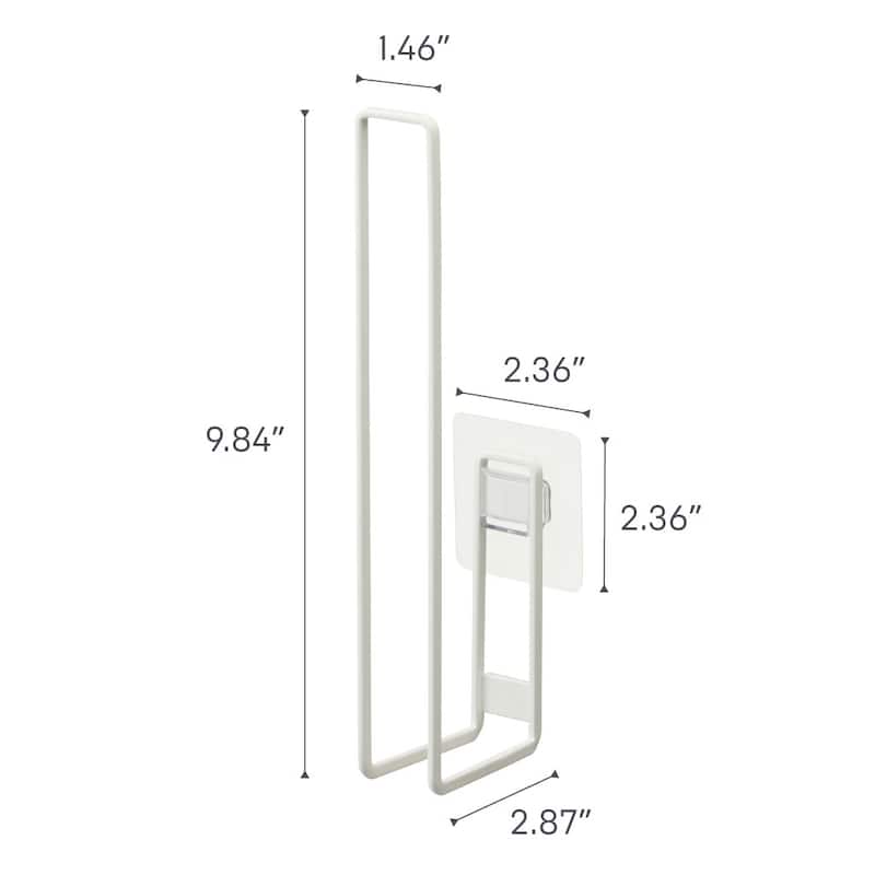 Yamazaki Home Traceless Adhesive Toilet Paper Holder, Steel, Holds 2.2 lbs - L 2.87 x W 1.46 x H 9.84 inches