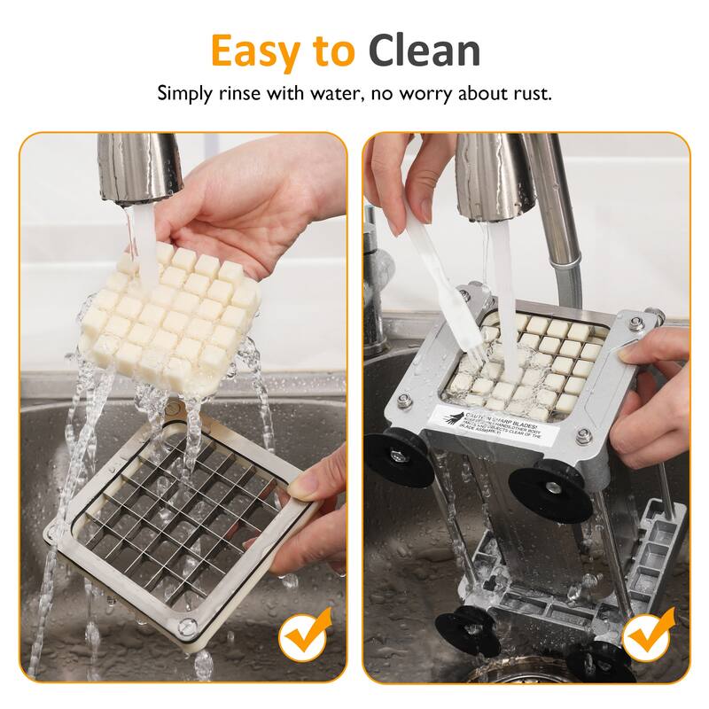 Stainless Steel French Fry Cutter with 2 Blades