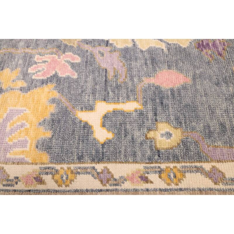 ECARPETGALLERY Hand-knotted Modern Oushak Charcoal Wool Rug - 5'6 x 8'6