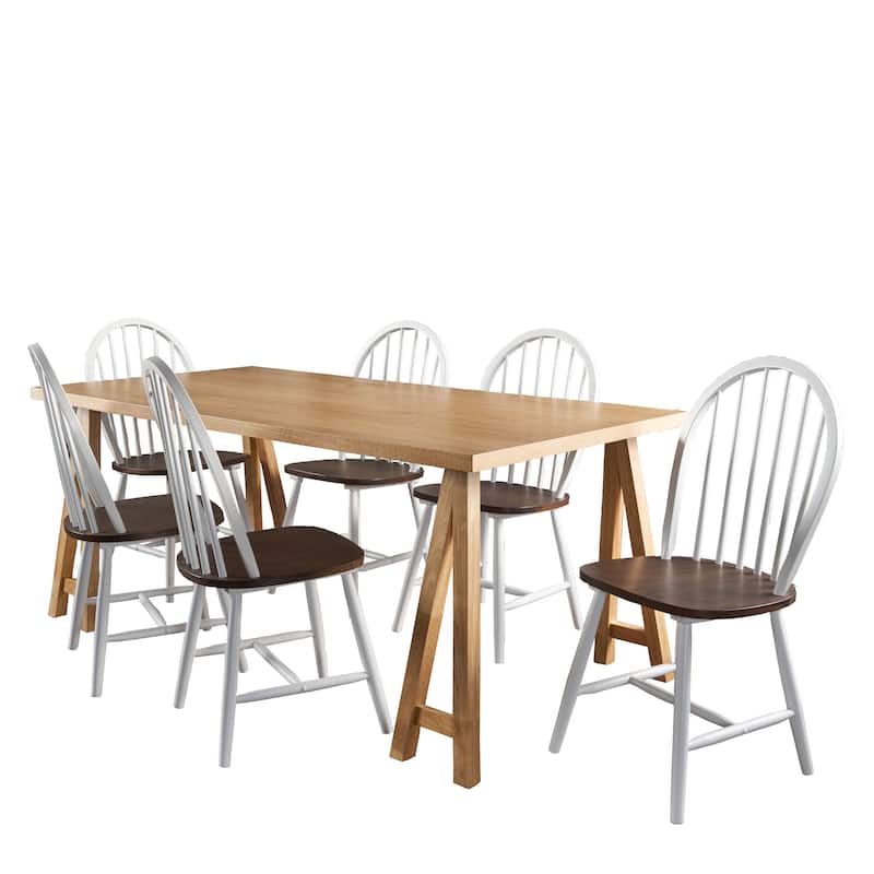 Christopher Knight Home - Ansley Farmhouse Cottage 7-piece Wood Dining Set