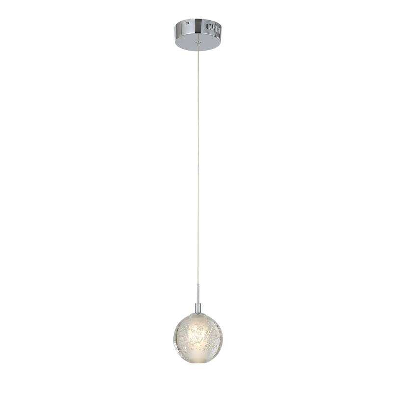 Transitional 1-Light Chrome Crystal Pendant