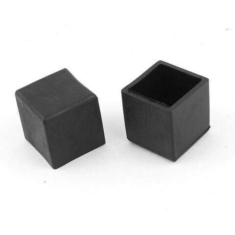Home Furniture Foot Square Cover Holder Protector 20x20mm 2 Pcs - Black