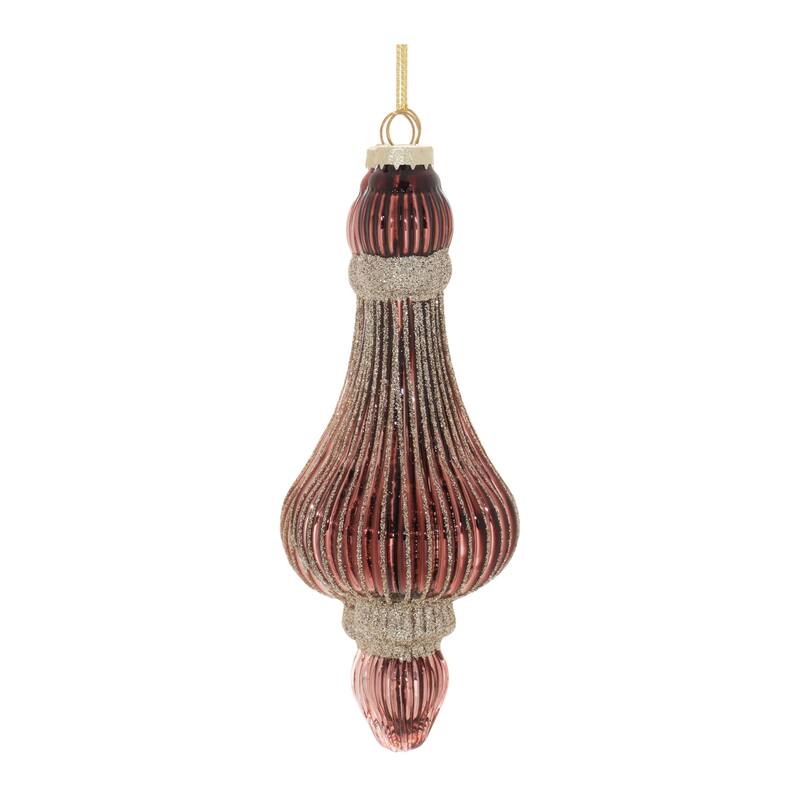 Ribbed Glass Drop Ornament (Set of 6) - N/A