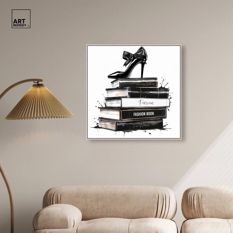 Classic Book Stack Canvas by Art Remedy