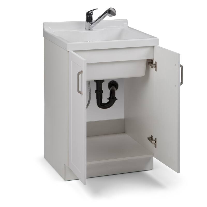 WYNDENHALL Lindor Transitional Laundry Cabinet with Faucet and Sink