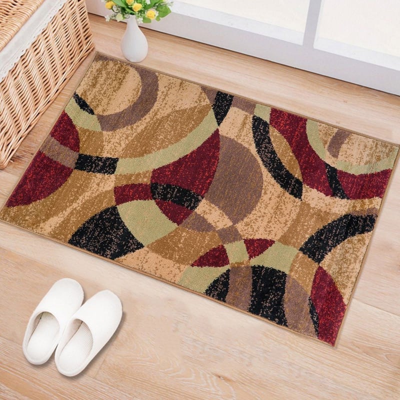 World Rug Gallery Geometric Circles Area Rug - 2' X 3' - Multi