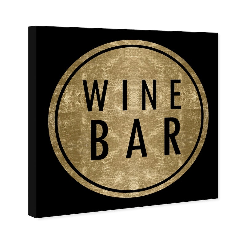 Wynwood Studio 'Vintage Winebar Gold' Drinks and Spirits Wall Art Canvas Print Wine - Gold, Black
