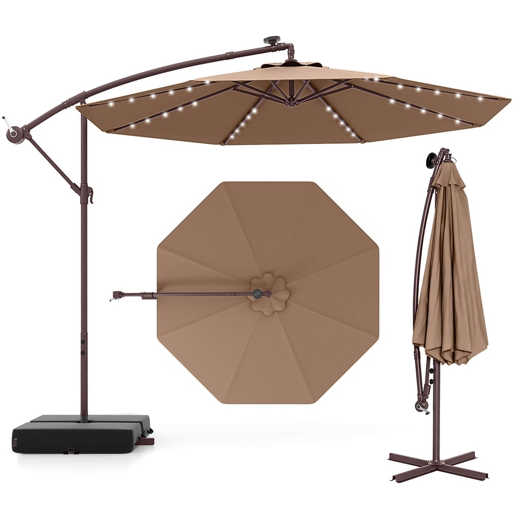 brown patio umbrella base stand included 10 ft Brown Octagonal Patio Umbrellas