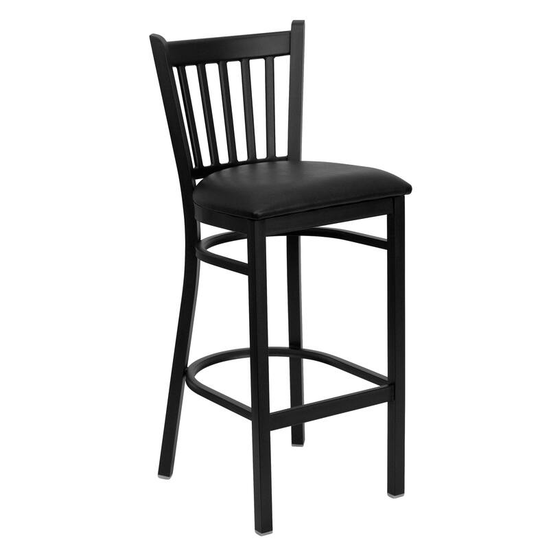 2 Pack Vertical Back Metal Restaurant Barstool