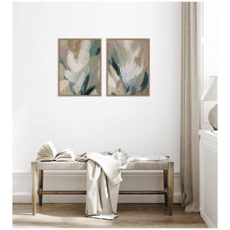 Kate and Laurel Plant Form No. 1 & No. 2 2 Piece Framed Canvas Wall Art Set by Amy Lighthall