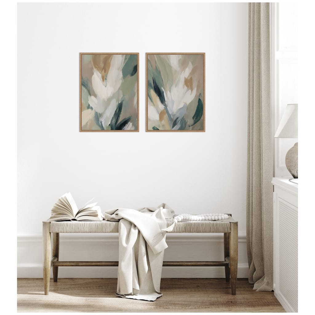 Kate and Laurel Plant Form No. 1 & No. 2 2 Piece Framed Canvas Wall Art Set by Amy Lighthall