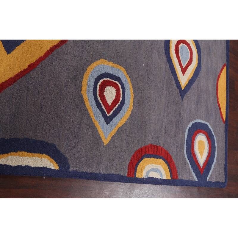 Contemporary Oriental Wool Area Rug Hand-tufted Decorative Carpet - 5'0" x 8'0"