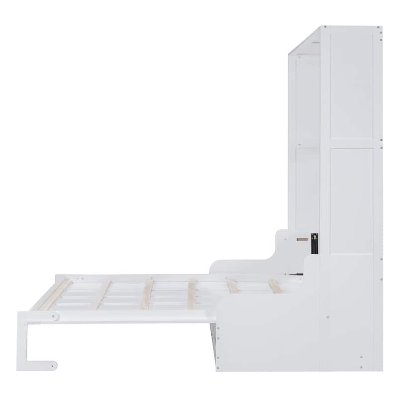 Queen Size Murphy Wall Bed with Foldable Cushion & Space-Saving Design