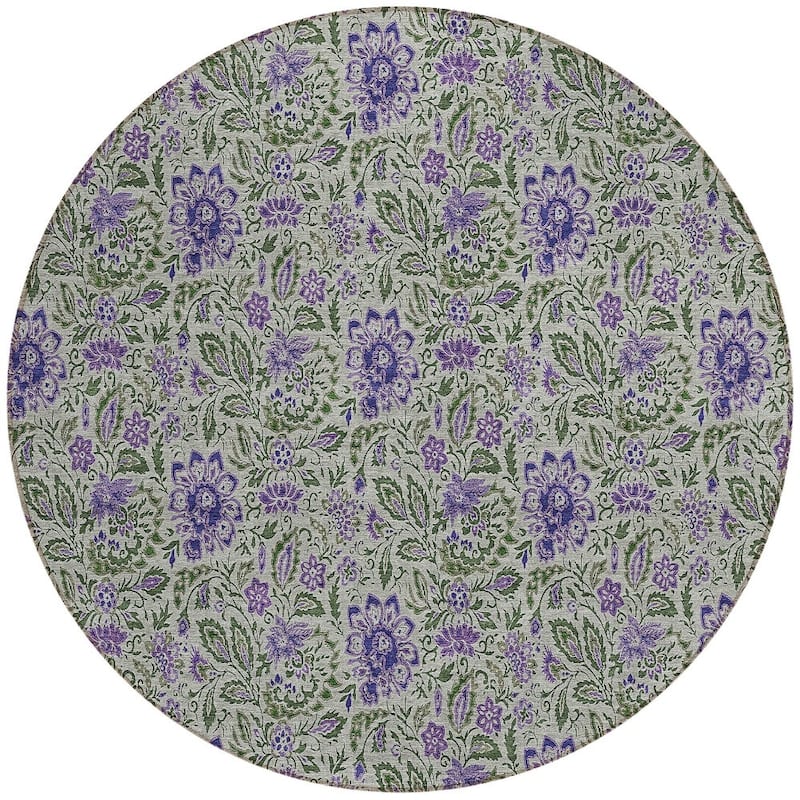 HomeRoots Floral Transitional Rectangle Outdoor Rug
