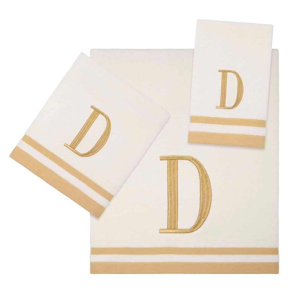 Avanti IVR/GLD Monogram 3-Piece Towel Set