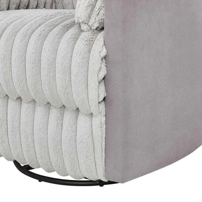 Swivel Recliner Chair with 360° Rotation and Manual Recline - Wide Plush Seat, Pillow-Top Arms, Pocket/Sinuous Springs