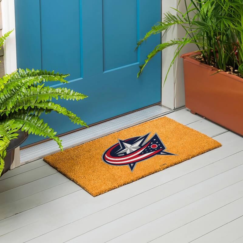 Columbus Blue Jackets Full Color Indoor/Outdoor Coir Mat - 28" x 16"
