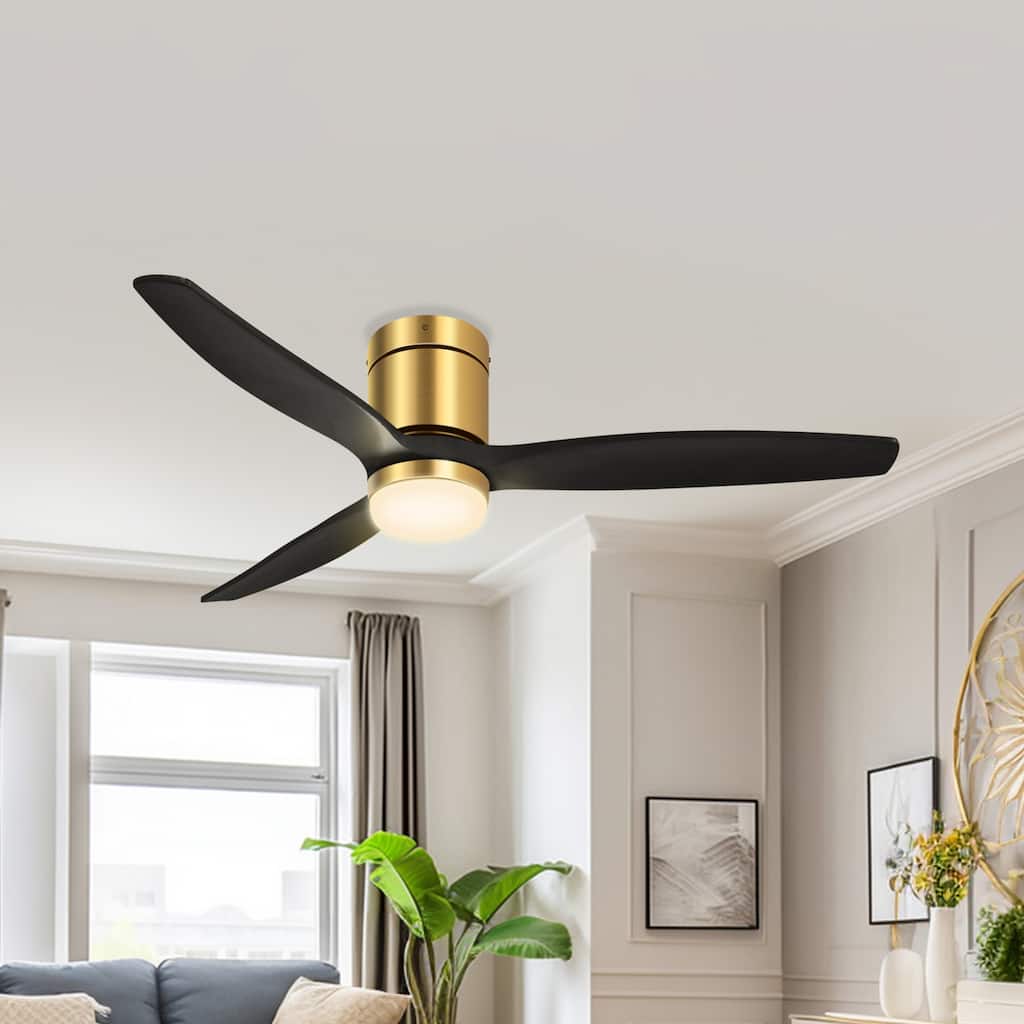 52 Inch Ceiling Fan with Light And Remote, 3 Wood Fan Blade