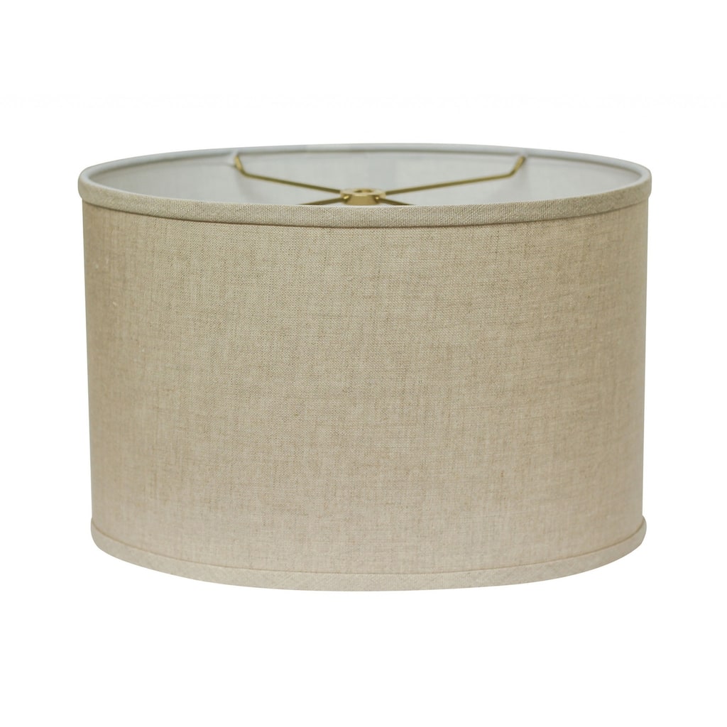 HomeRoots Dark Brown Linen Oval Lamp Shade - 16