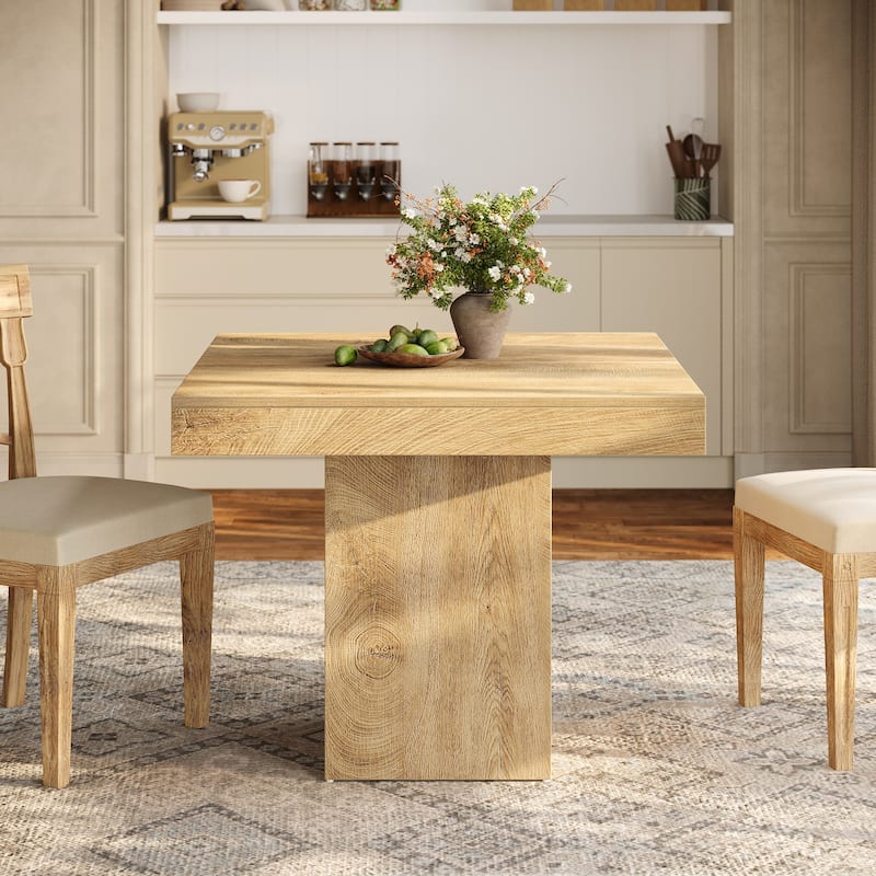 39 Inches Square Dining Table with Sturdy Pedestal Base - 39" W x 39" D x 31.5" H