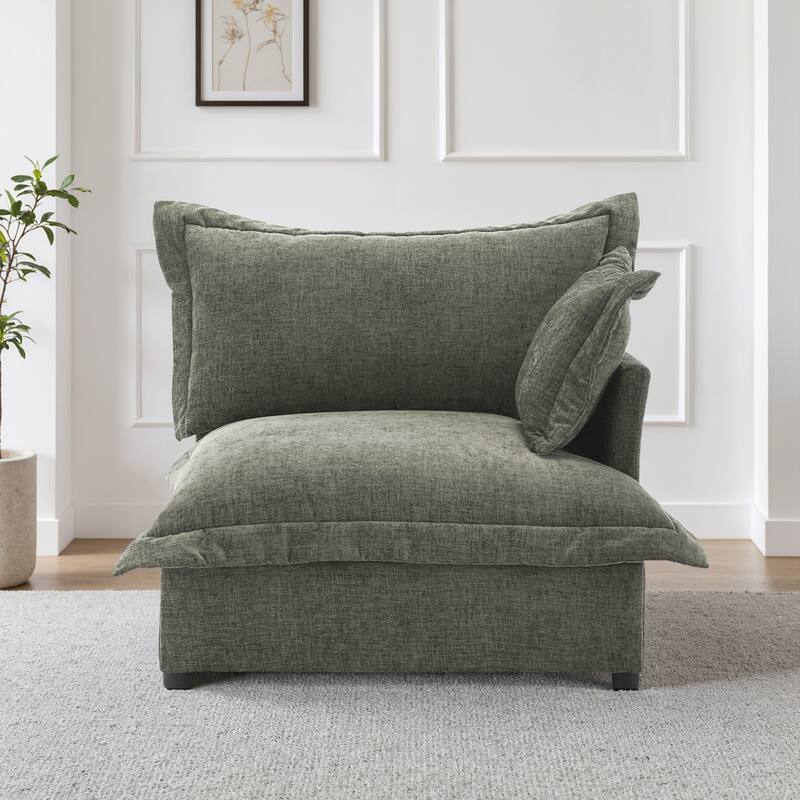 Upholstered Chenille Arm Club Chair Cloud corner cahir