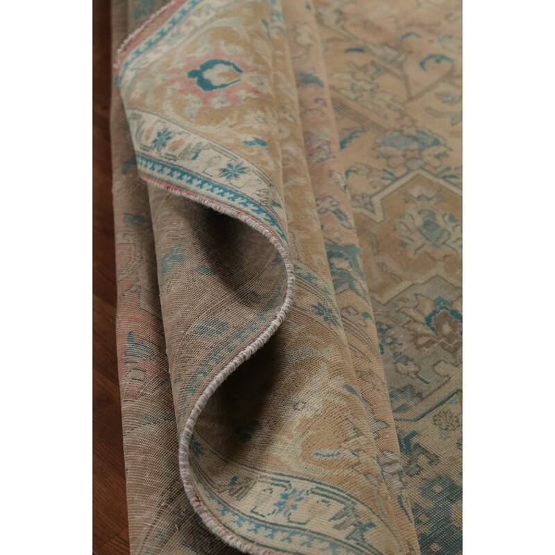 Distressed Tabriz Persian Vintage Area Rug Handmade Wool Carpet - 7'10"x 11'9"