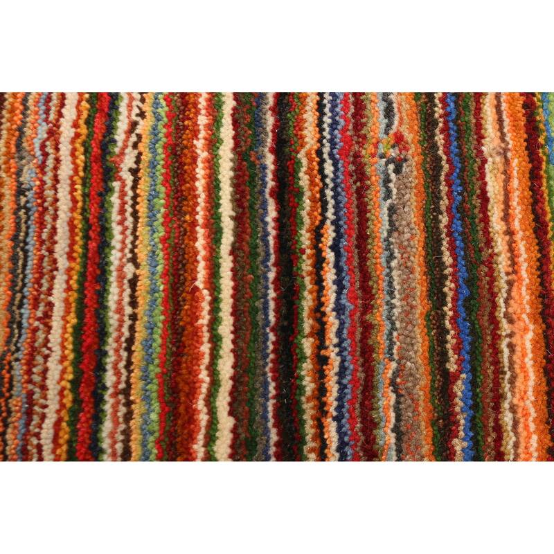 ECARPETGALLERY Hand Loomed Kashkuli Gabbeh Red Wool Rug - 4'0 x 5'11
