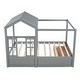 preview thumbnail 7 of 7, Full Size House Bed with Roof, Window and Drawer Support with Wooden Boards