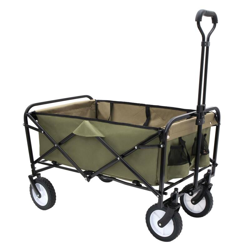 3.1 cu ft. Steel Foldable Wagon Cart with strapping system