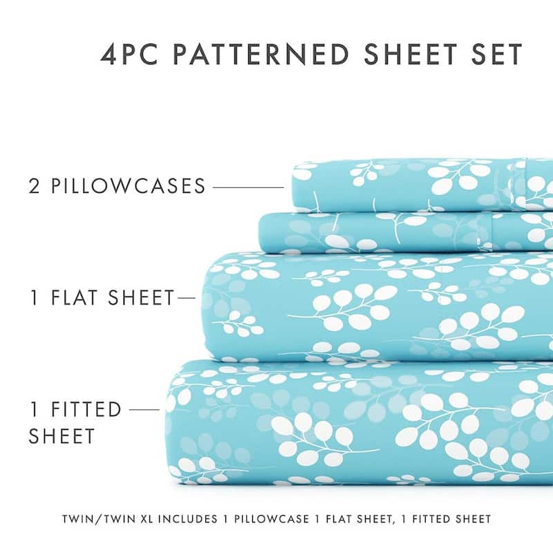 Becky Cameron 4-piece Deep Pocket Wheat Pattern Bed Sheet Set