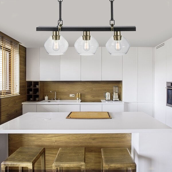 Copper Grove Falelao 3-light Matte Black Linear Pendant Lighting - Medium. Opens flyout.