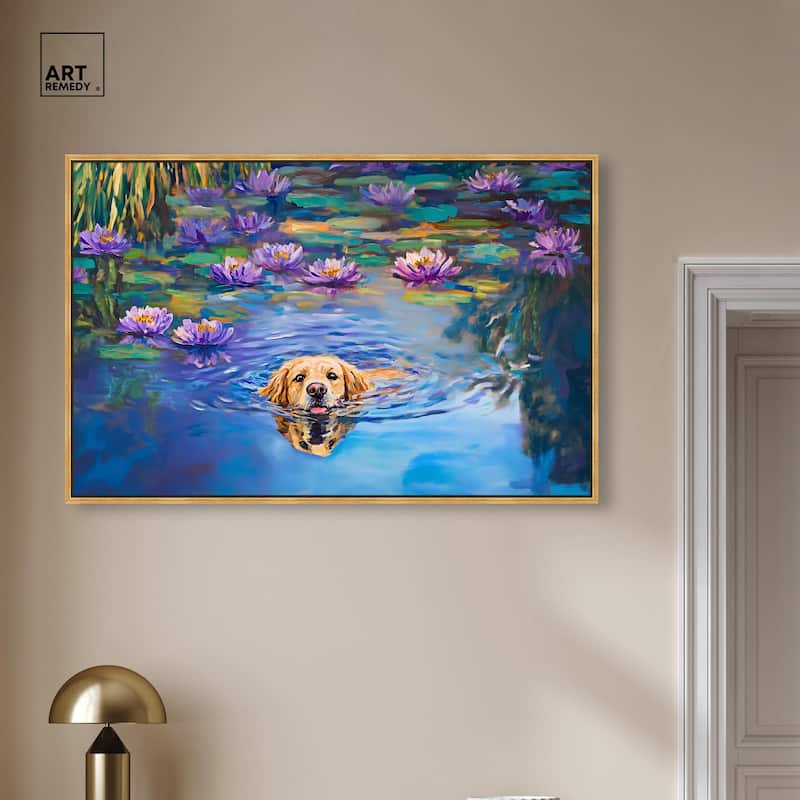 Watery Wag I Canvas by Art Remedy
