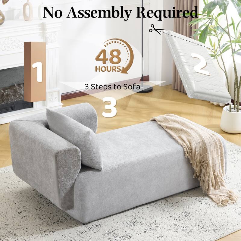 Bezseller Modern Chaise Lounge - Upholstered Sofa with Pillows for Bedroom & Living Room