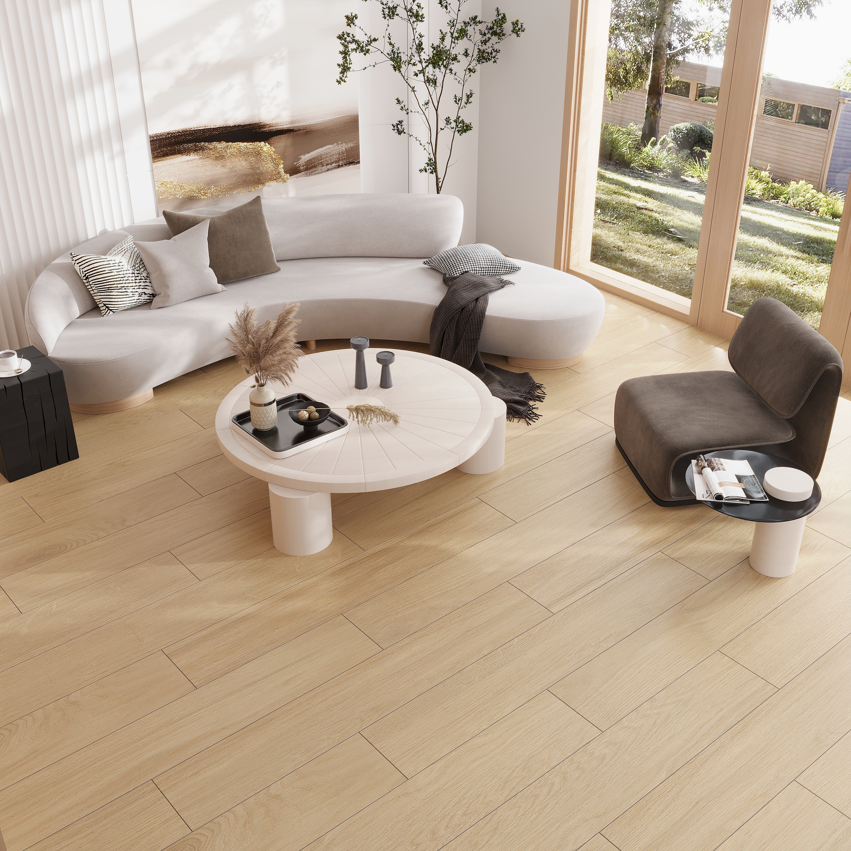 Bois 10x60 Natural Wood Porcelain Large Format Plank Wall and