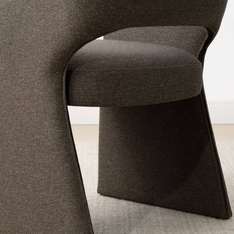 Upholstered Dining Chairs Set of 6, Open-Back Design, Performance Fabric Seats