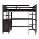 preview thumbnail 18 of 43, Full Size Loft Bed with Drawers and Writing Desk, Wooden Storage Bed with Shelves, Safety Guardrails and Ladder