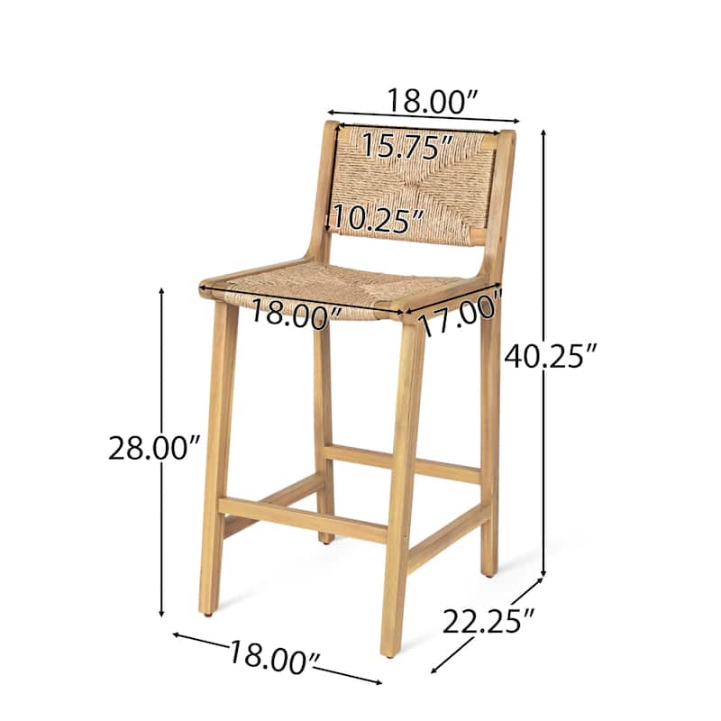 Christopher Knight Home- Branner Acacia Wood Outdoor Barstool Set