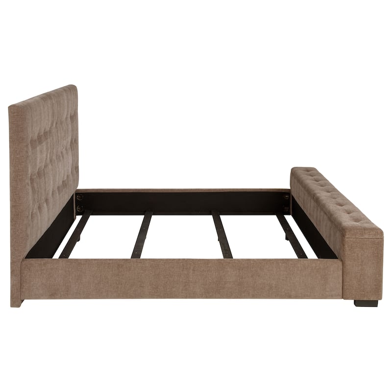 Senna Upholstered Audio Flame Visualizer Bed Brown